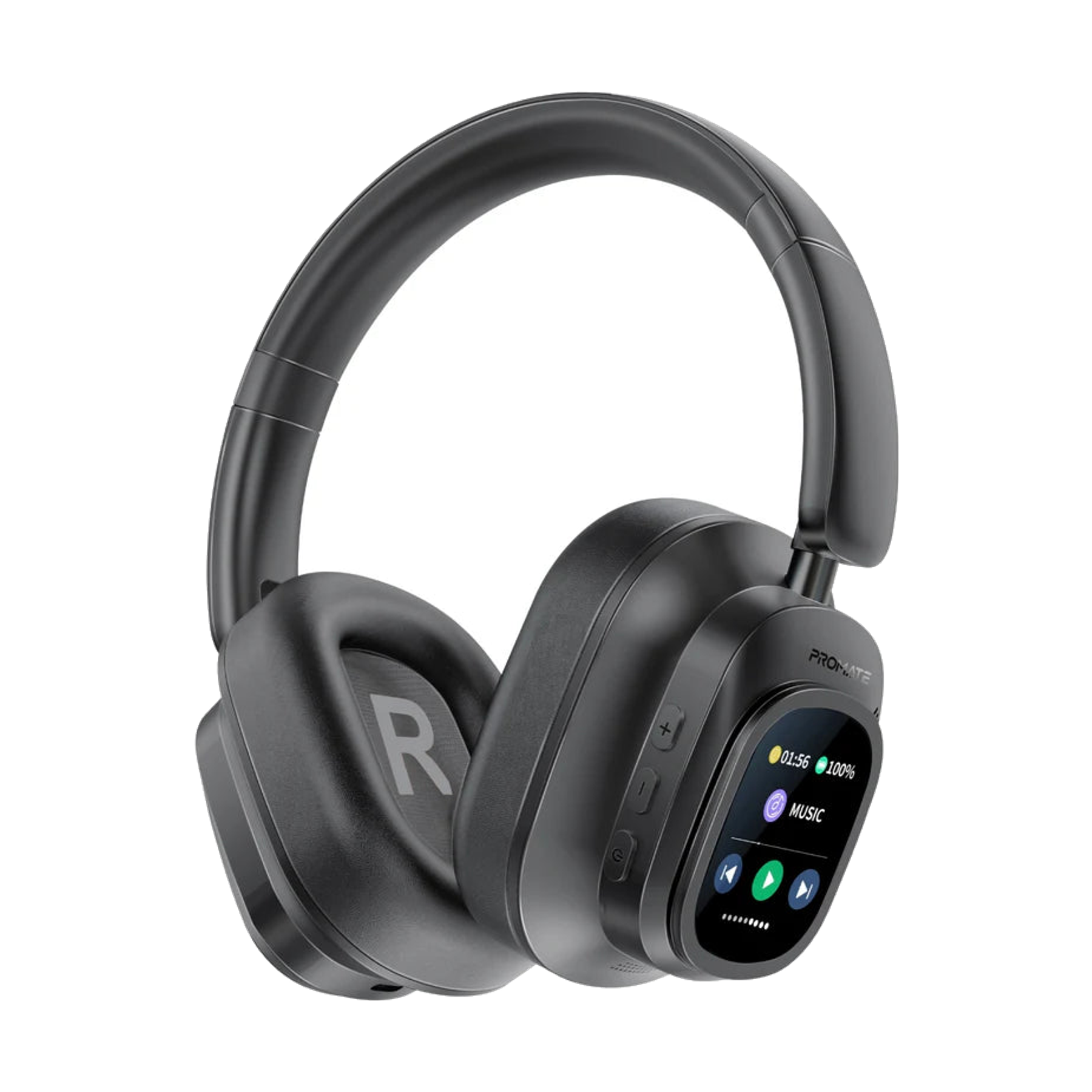 High-Definition Hybrid ANC Headphones with Detachable Magnetic LCD Touch Screen Controller Vutune Black photograph 1