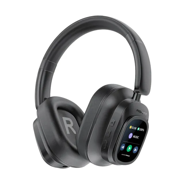 High-Definition Hybrid ANC Headphones with Detachable Magnetic LCD Touch Screen Controller Vutune Black photograph 1