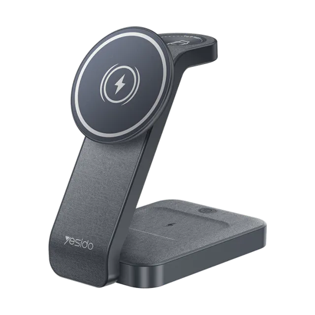 DS26 15W Wireless Fast Charging With Nightlight Foldable Design 3 in1 Desktop Stand Wireless Charger image 1