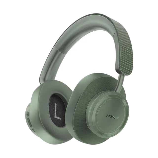 Promate High Fidelity Over-Ear Stereo Wireless Headphones Midnight Green photograph 1