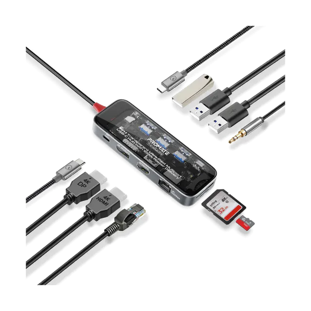 Promate MultiPort USB-C Hub 11 In 1 photograph 2