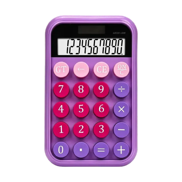 Green Lion Pocket Calculator 10 Digits Purple image 1