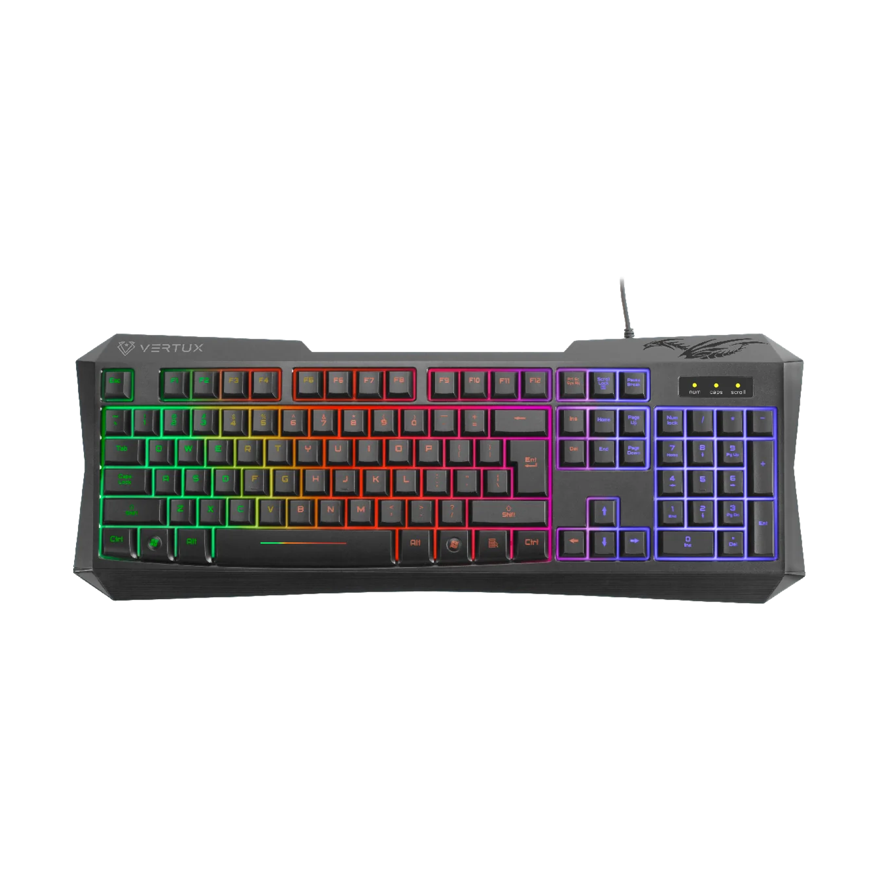 Vertex Radiance Ergonomic Backlit Wired Gaming Keyboard photograph 1