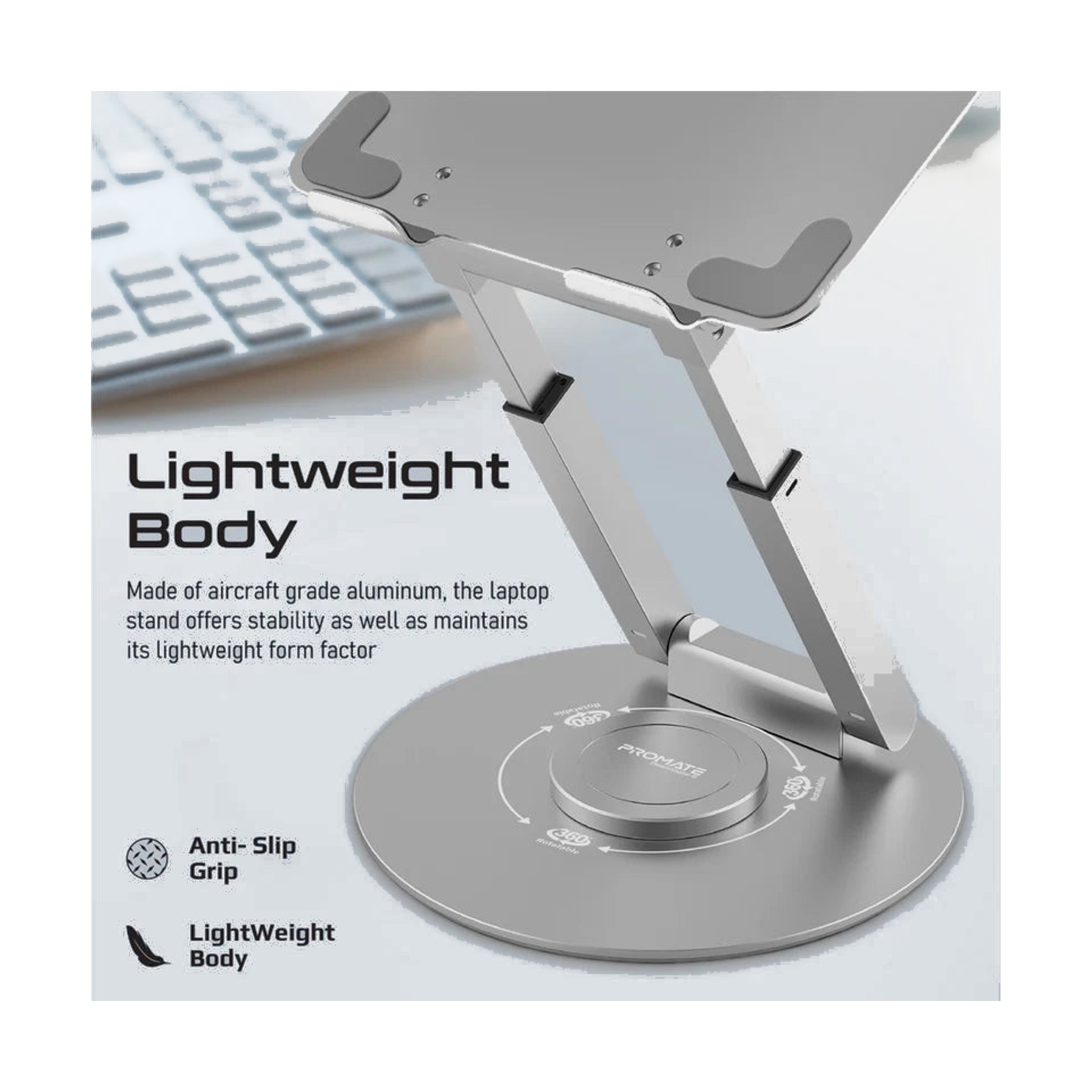 Promate-Ergonomic Multi-Level Aluminium Laptop Stand photograph 6