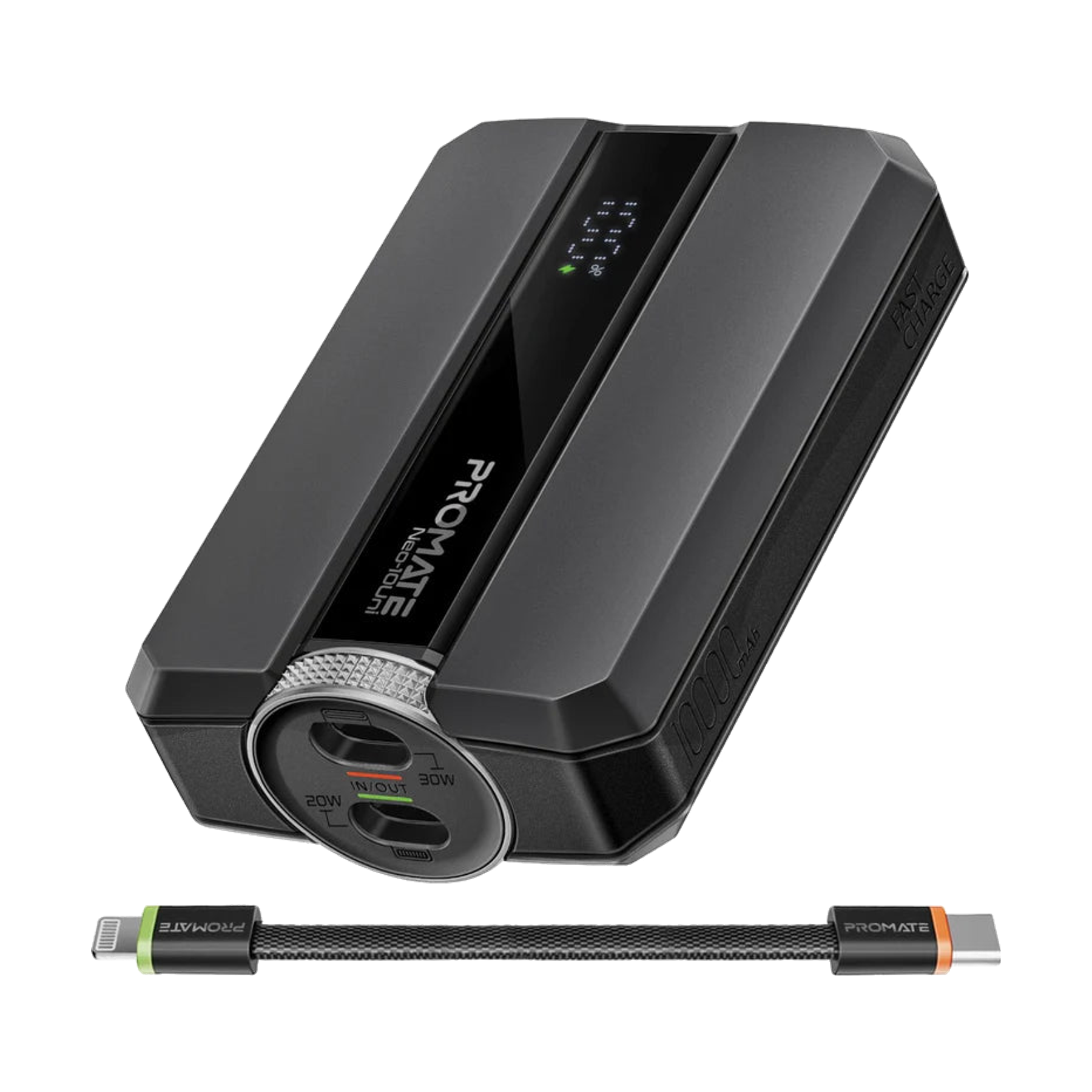 Promate Ultra-Compact USB-C Lighting Ports & Bidirectional Cable 10000MAH Neo 10-Uni photograph 4