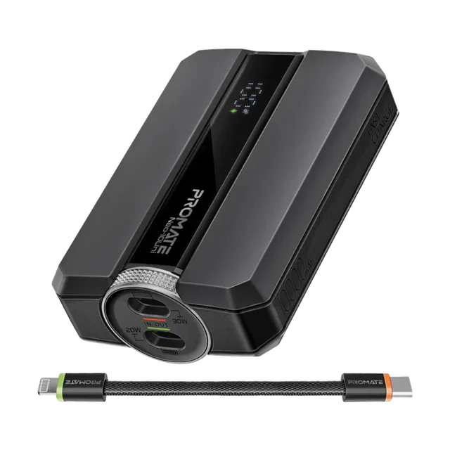 Promate Ultra-Compact USB-C Lighting Ports & Bidirectional Cable 10000MAH Neo 10-Uni photograph 4