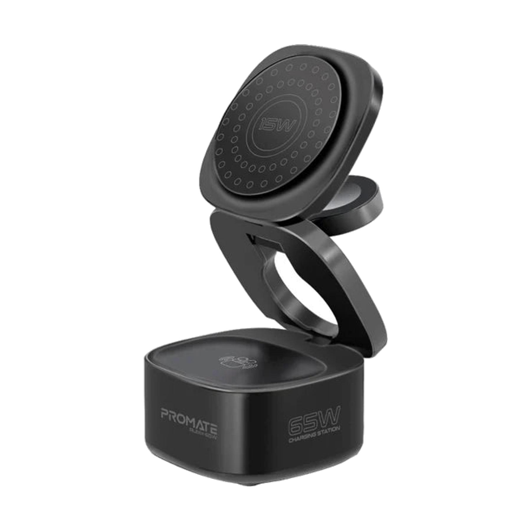 Promate 65W GaNFast™ Foldable MagSafe Compatible Wireless Charging Station photograph 2