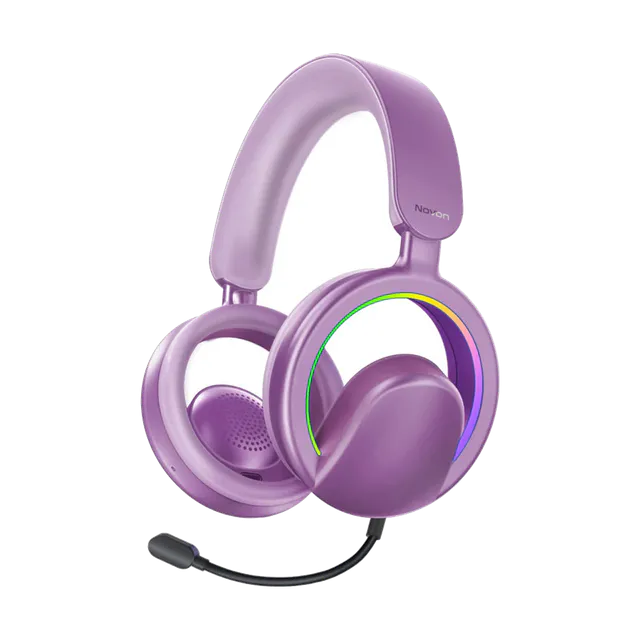Promate High-Fidelity Open Ear Wireless Over-Ear Headphones with Detachable Mic Novon Purple photograph 1