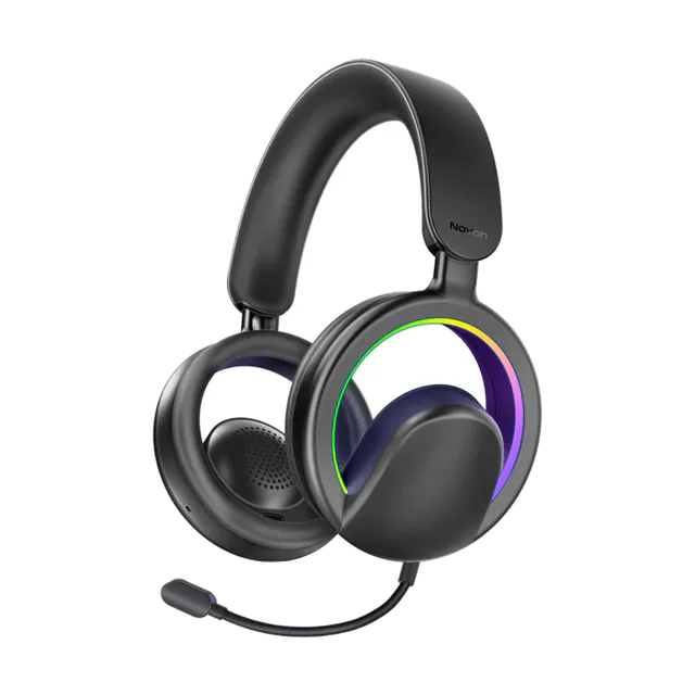 Promate High-Fidelity Open Ear Wireless Over-Ear Headphones with Detachable Mic Novon Black photograph 1