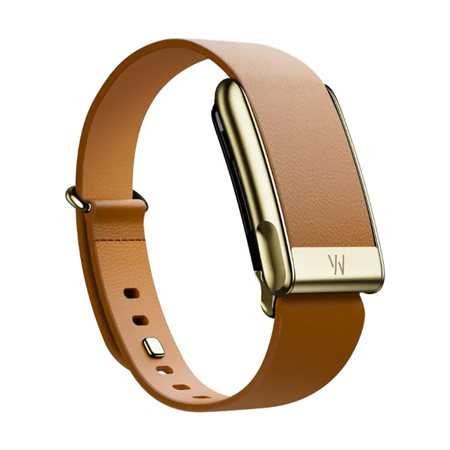 WHOOP LeatherLuxe Tapered Band – Camel with Gold image 1