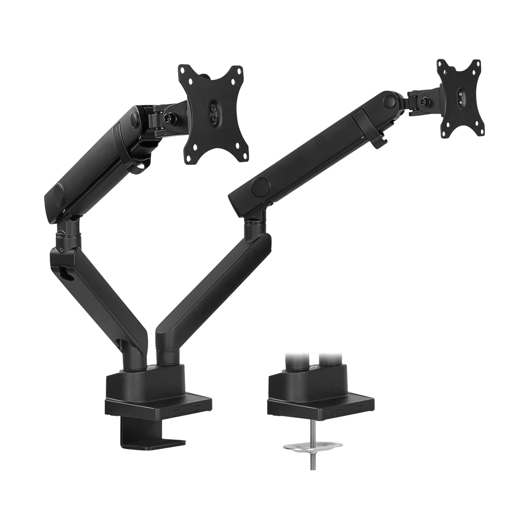 Dual Monitor 13–32″ Arm Gas Spring Desk Mount Adjustable Stand with Full Motion & Cable Management Black photograph 1